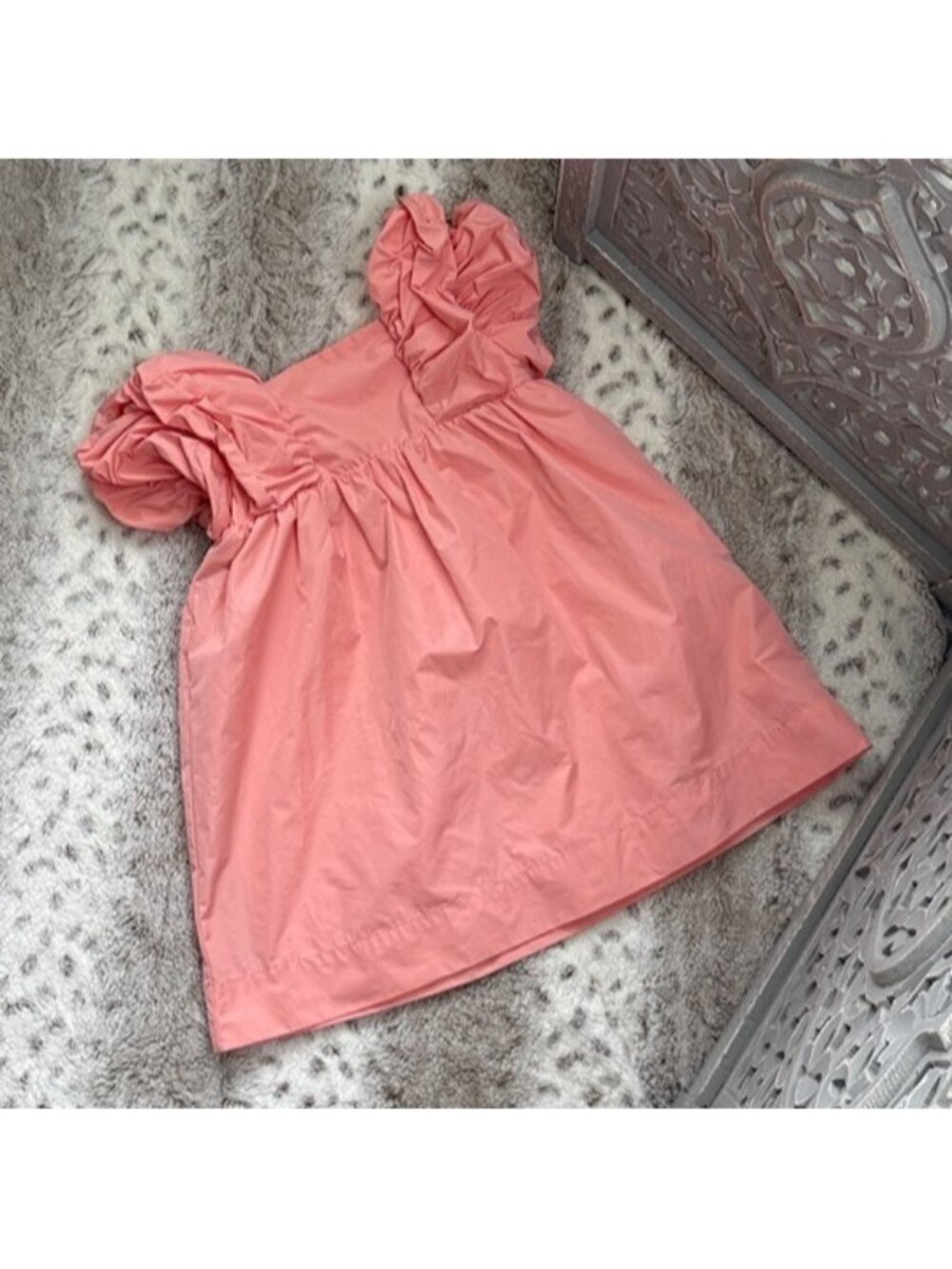 H&M pink puff sleeve dress girls 3T party girlhoodcore barbiecore summer
